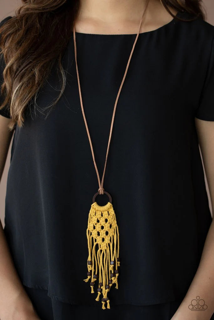 Its Beyond MACRAME! - Yellow  Necklace