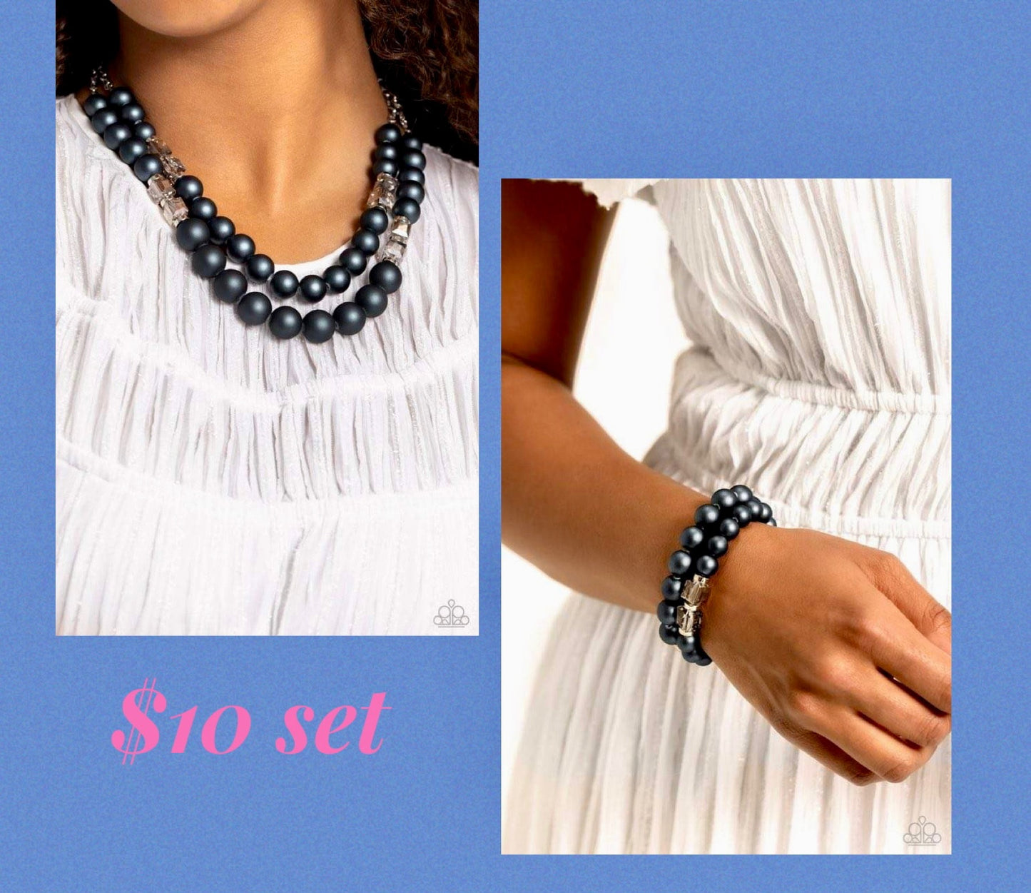 Shopaholic Blue (Set it up with Lola necklace and bracelet