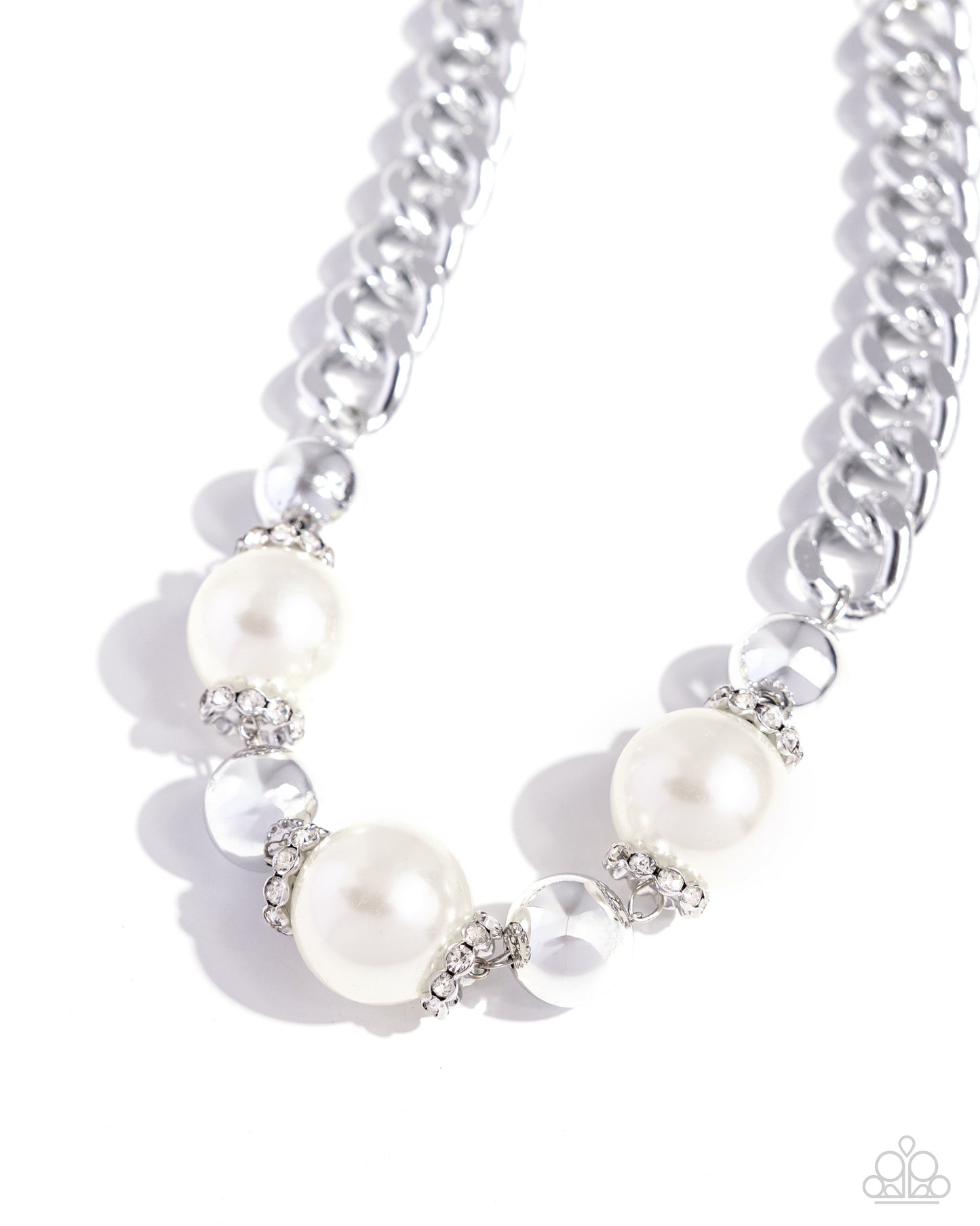 Generously Glossy - White necklace