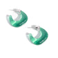 Clear Charm - Green earrings