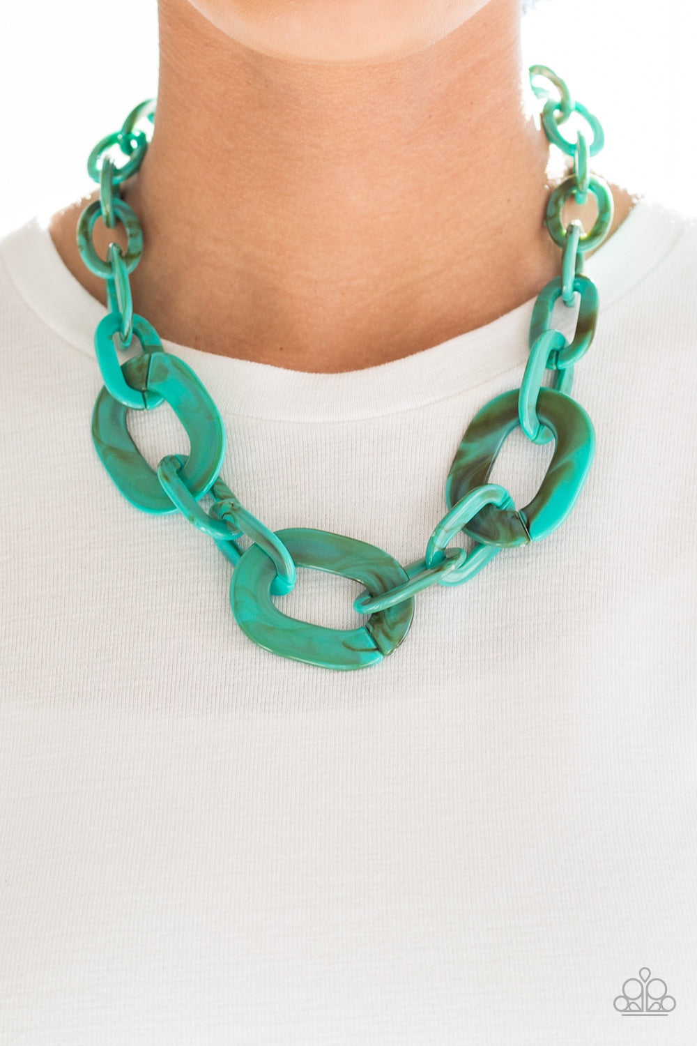 All In VINCIBLE Blue acrylic necklace