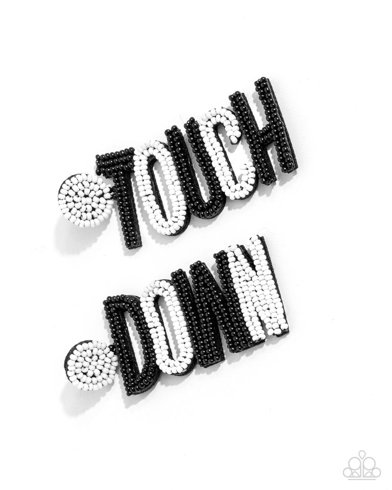 Touchdown Texture - Black earrings-(max 1 pair per order)