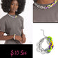 Contrasting couture necklace and bracelet set it up with Lola silver