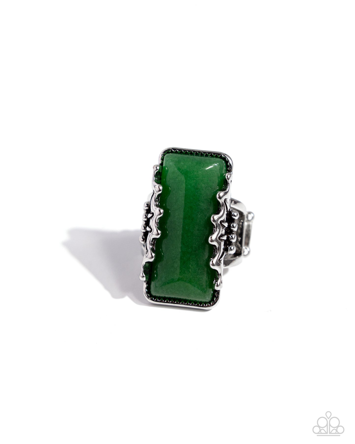 Scalloped Stone - Green ring