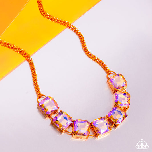 I SQUARE to Secrecy - Orange necklace