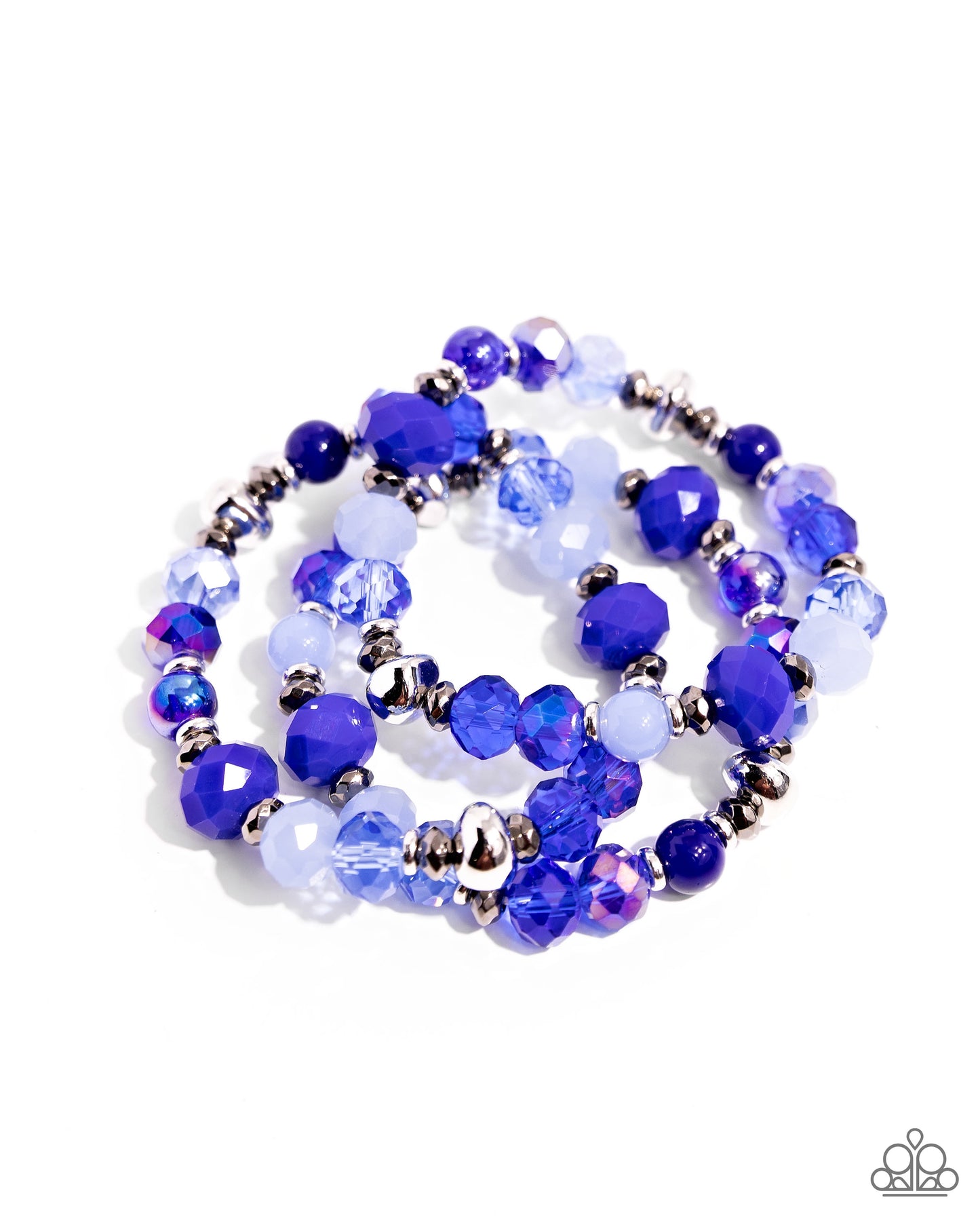 Stack of GLASS - Blue bracelets