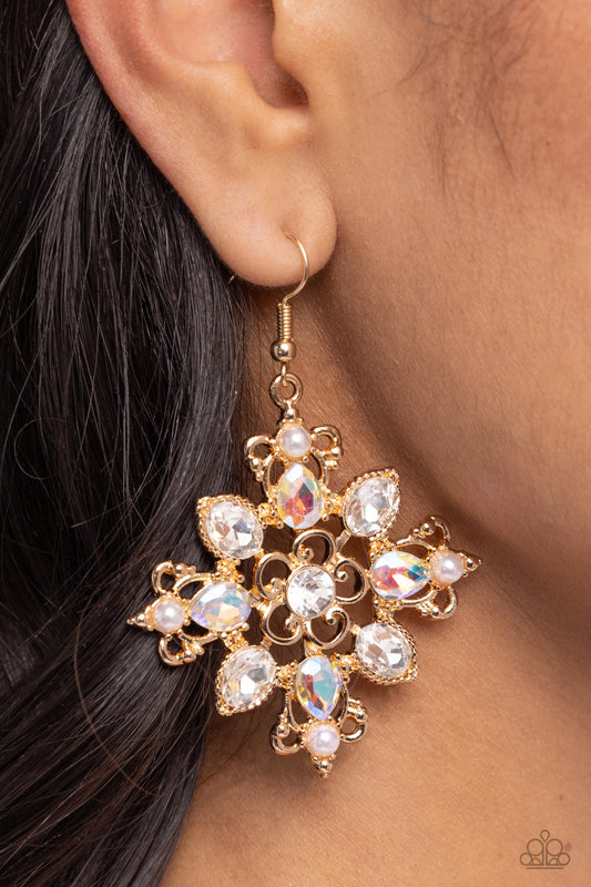 Fancy-Free Florals - Gold earrings