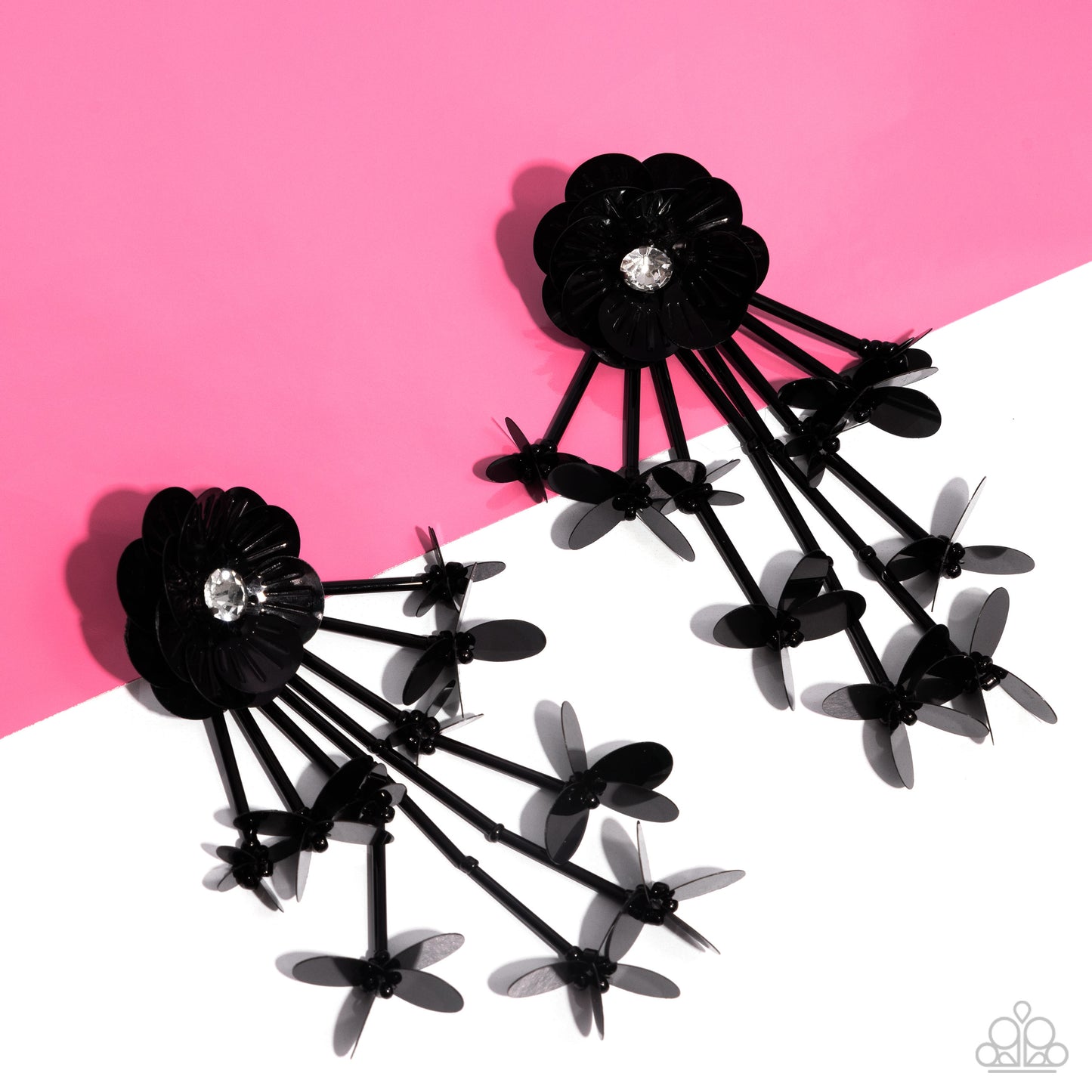 Floral Future - Black earrings