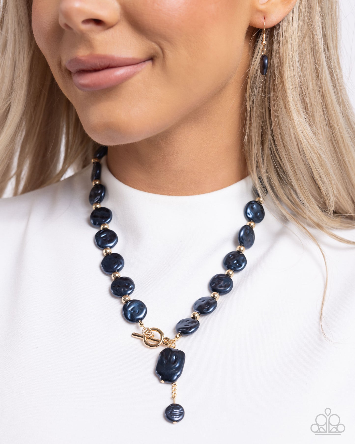 Beaming Baroque - Conjunto de collar y pulsera azul