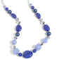 Beaded Blessing - Blue necklace and bracelet set it up with Lola