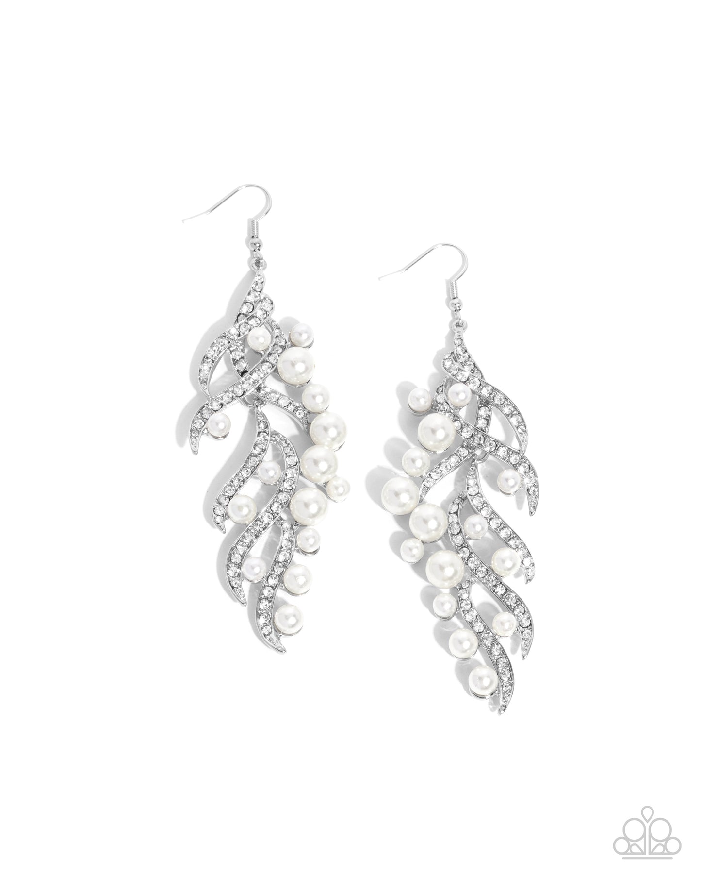 Flourishing Fancy - White earrings