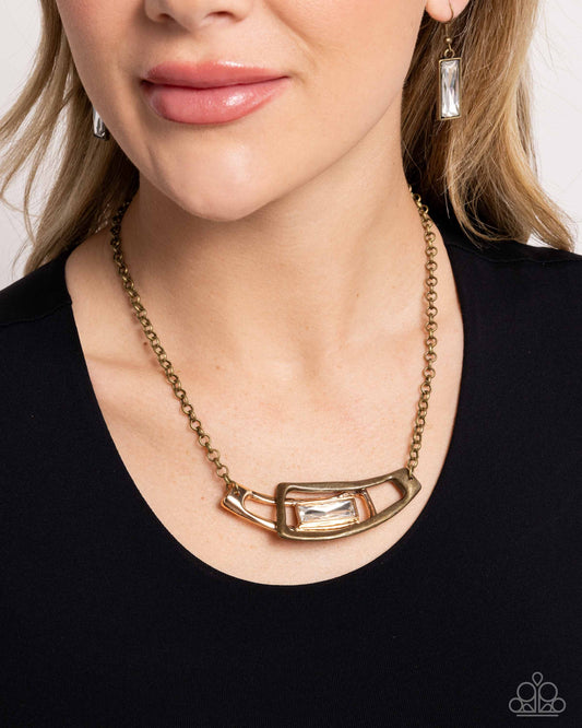 Interlocked Improv - Brass necklace