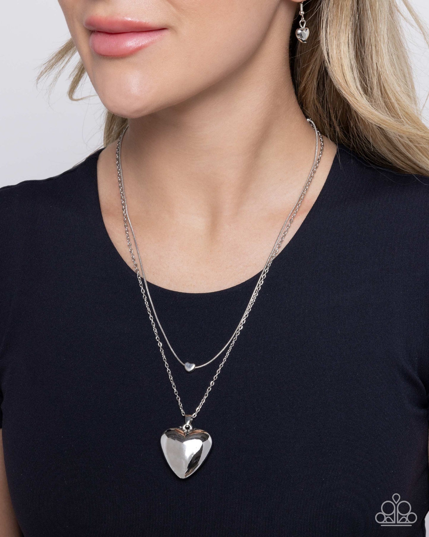 Halting Hearts - Silver necklace (one per order)-coming soon