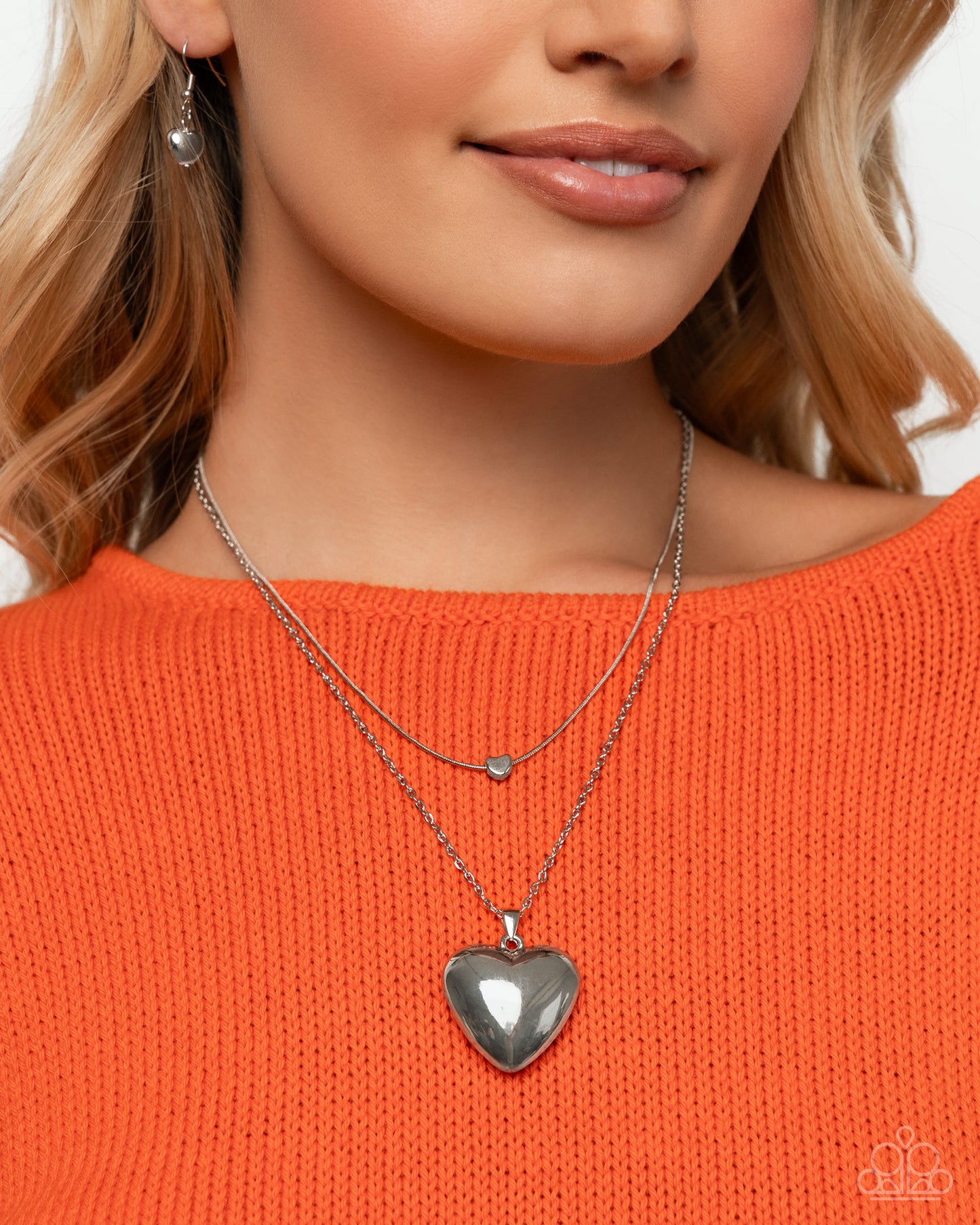 Halting Hearts - Silver necklace (one per order)-coming soon