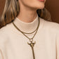 Layered Longhorn - Brass necklace