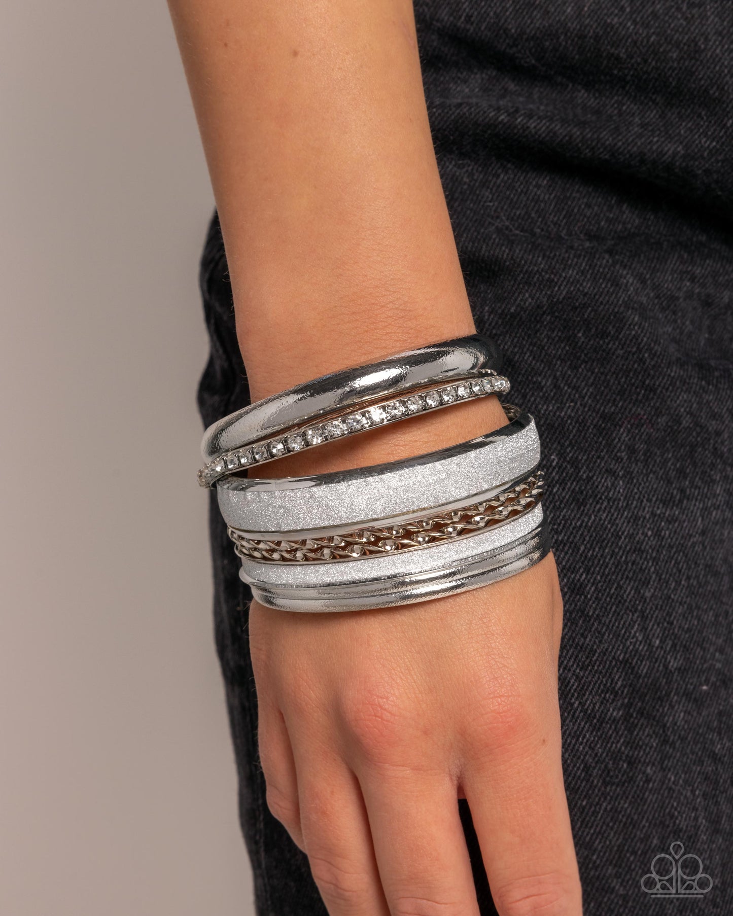 Smoldering Stack - Silver bracelet