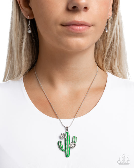 Carefree Cactus - Green necklace - Max 2 per order