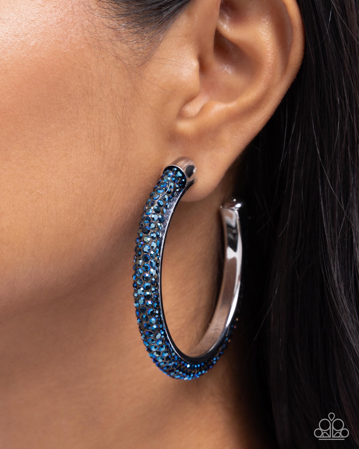 Chiseled Crescendo - Blue earrings