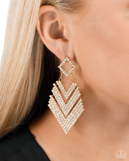 Cautious Caliber - Gold earrings