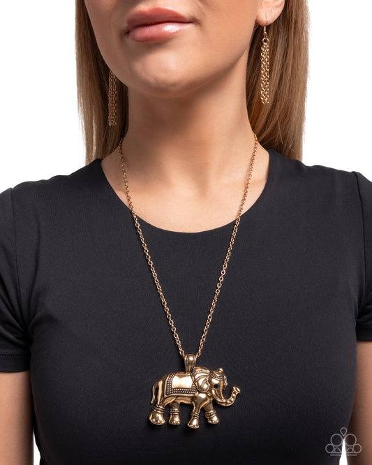 Elaborate Elephant - Gold necklace -LIMIT ONE PER ORDER-COMING SOON