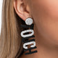 Touchdown Texture - Black earrings-(max 1 pair per order)