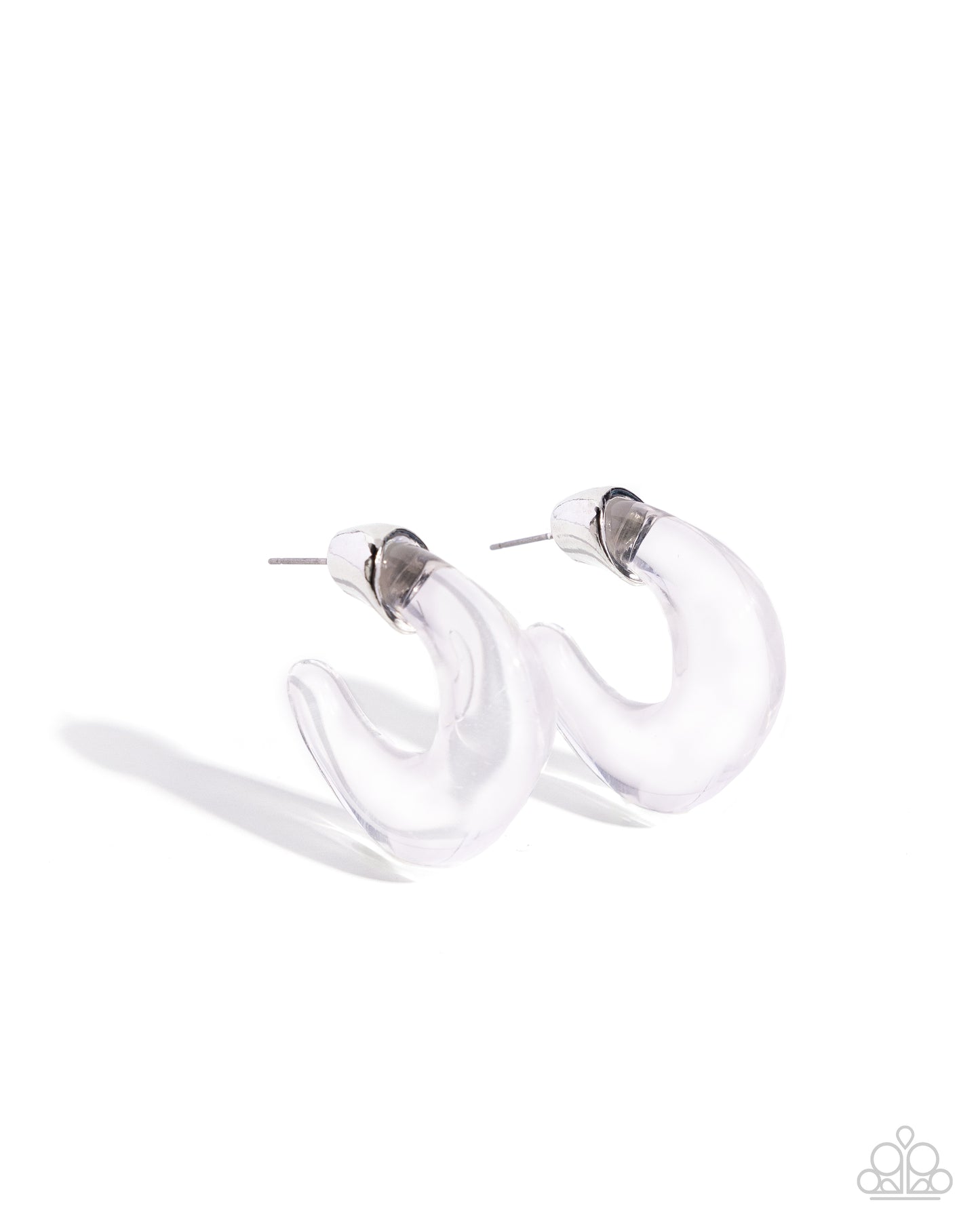 Clear Charm - White earrings