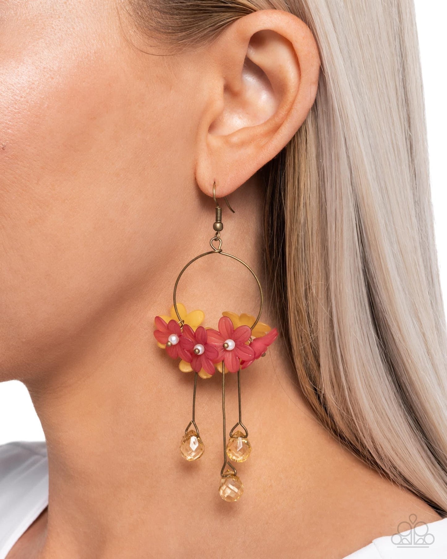 Whimsical Work brass earrings