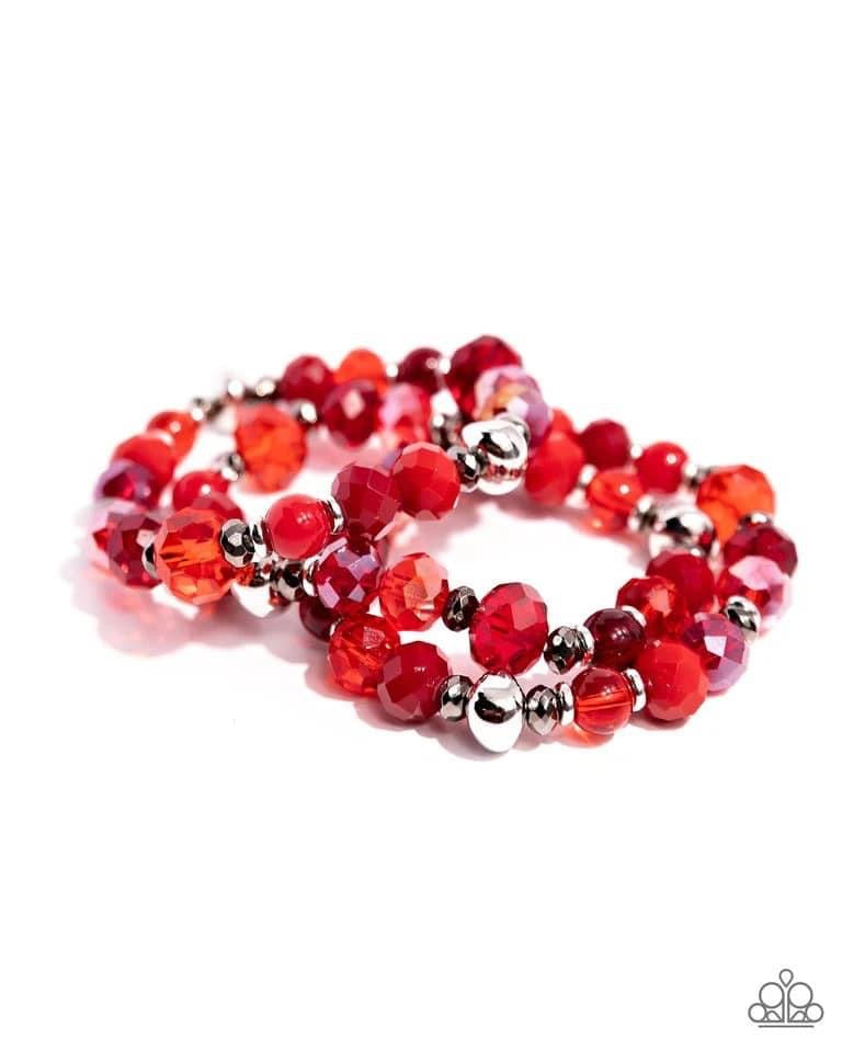 Stack of GLASS - Red bracelet-(max 2 per order)