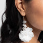 Fashionable Flower Girl - White earrings