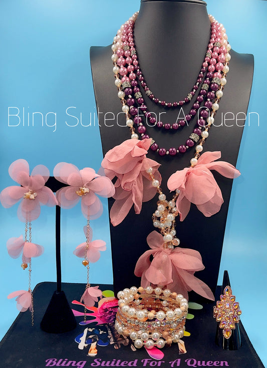 Set it up with Lola - pink pearls and lace