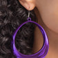 Asymmetrical Action - purple earrings