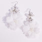 Fashionable Flower Girl - White earrings