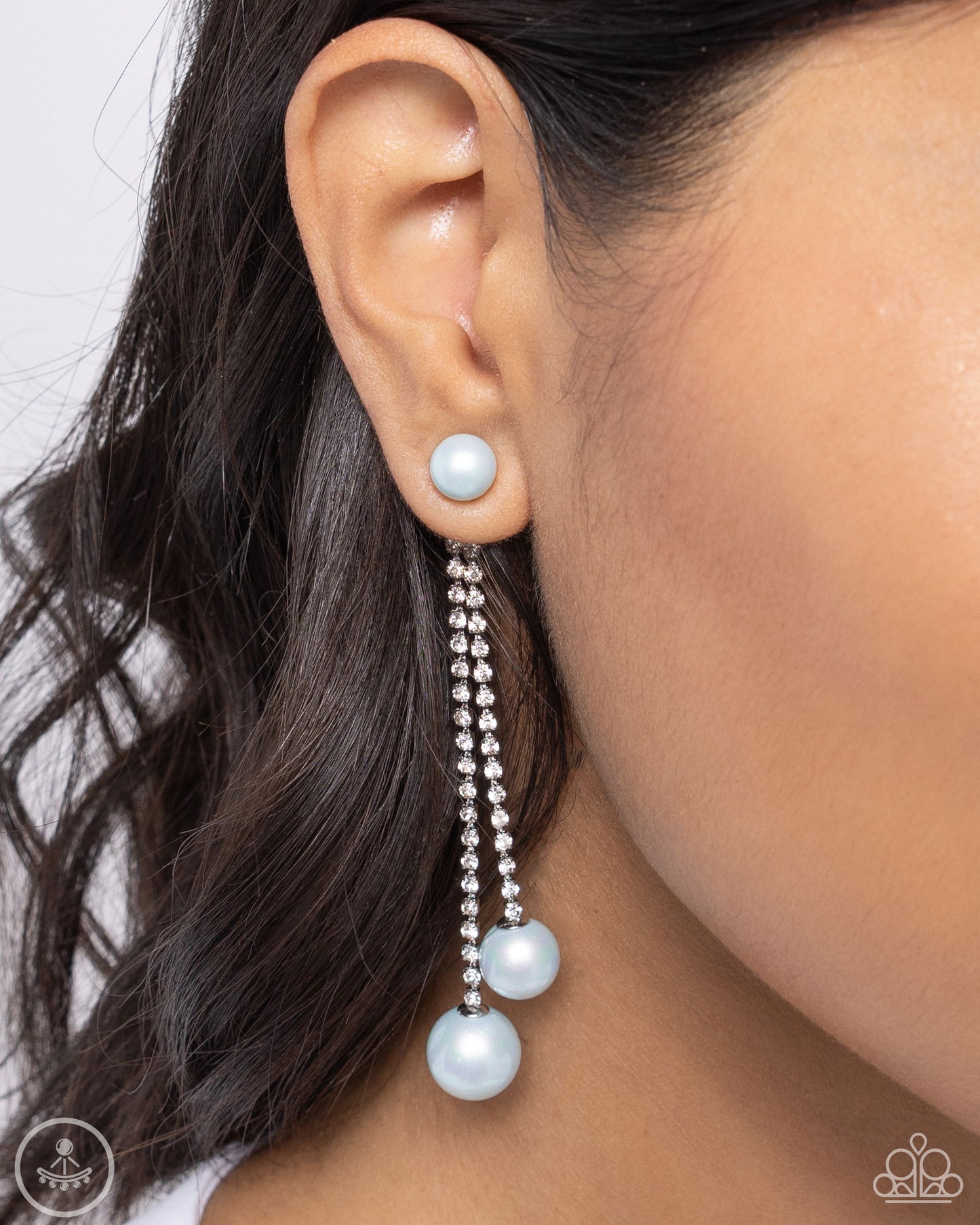 Give Us A PEARL! - Blue earrings