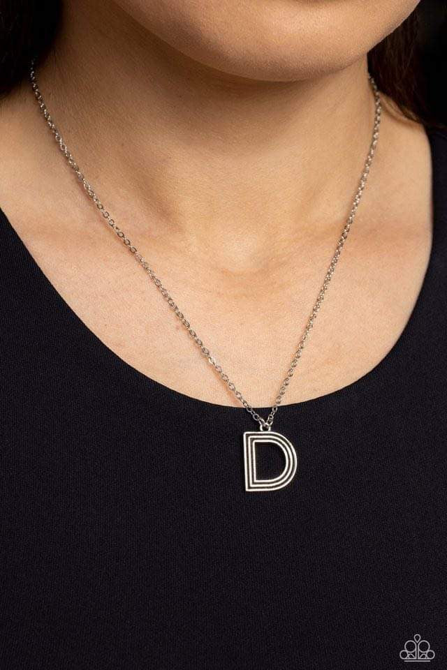 silver necklace “D”