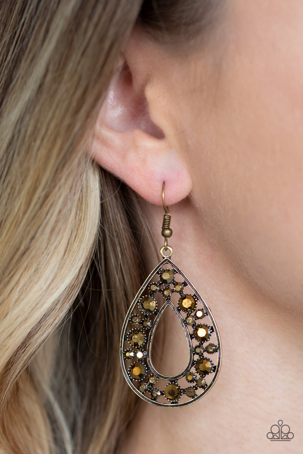 Midnight Magic - Brass earrings