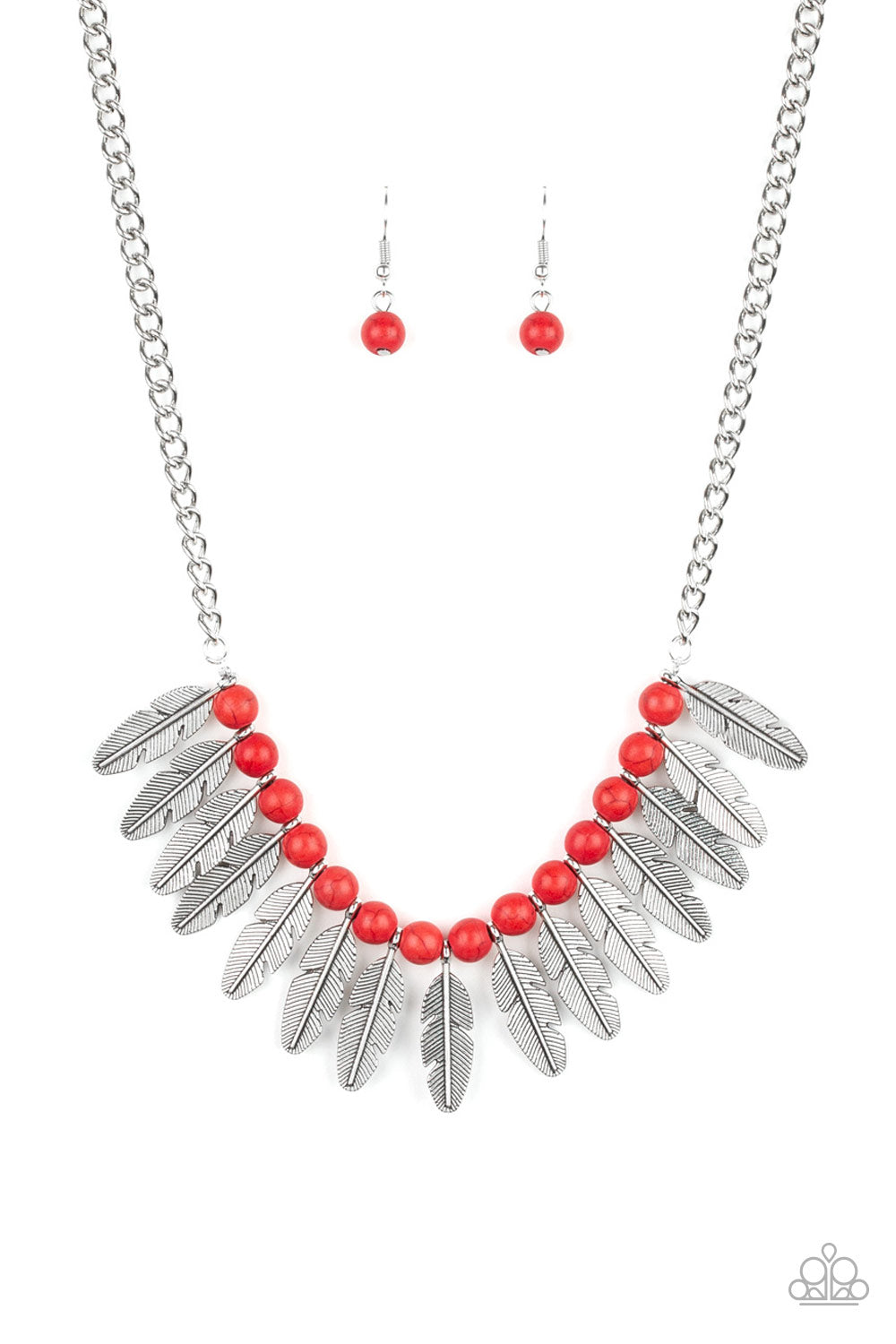 Desert Plumes - Red necklace-Vintage