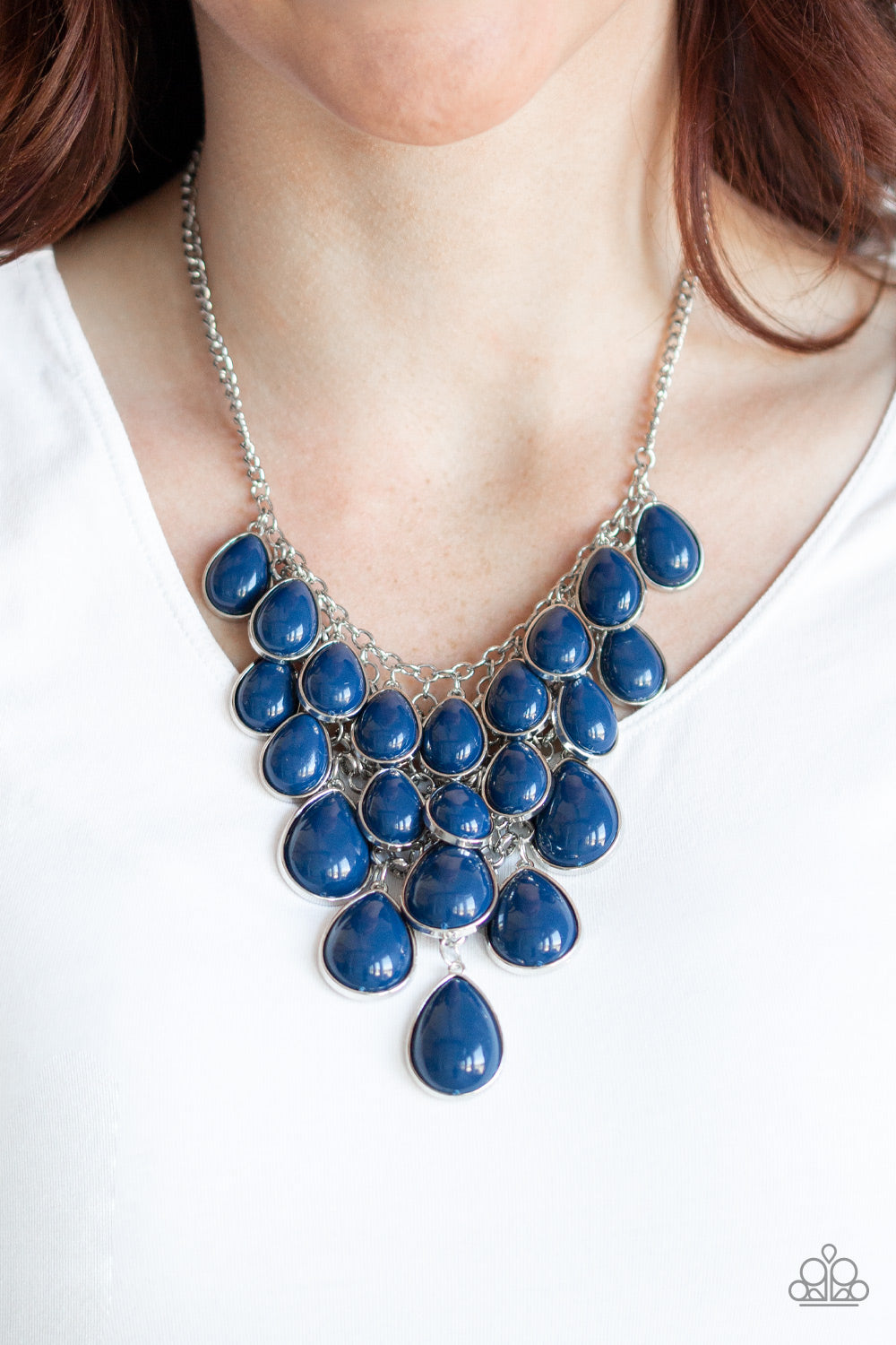 Shop Til You TEARDROP - Blue necklace-Vintage