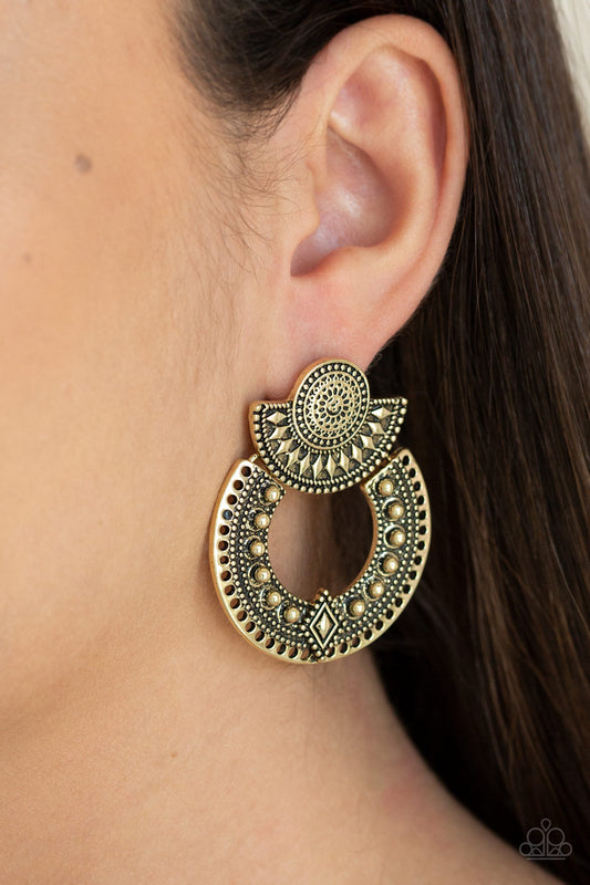 Texture Takeover - Brass earrings