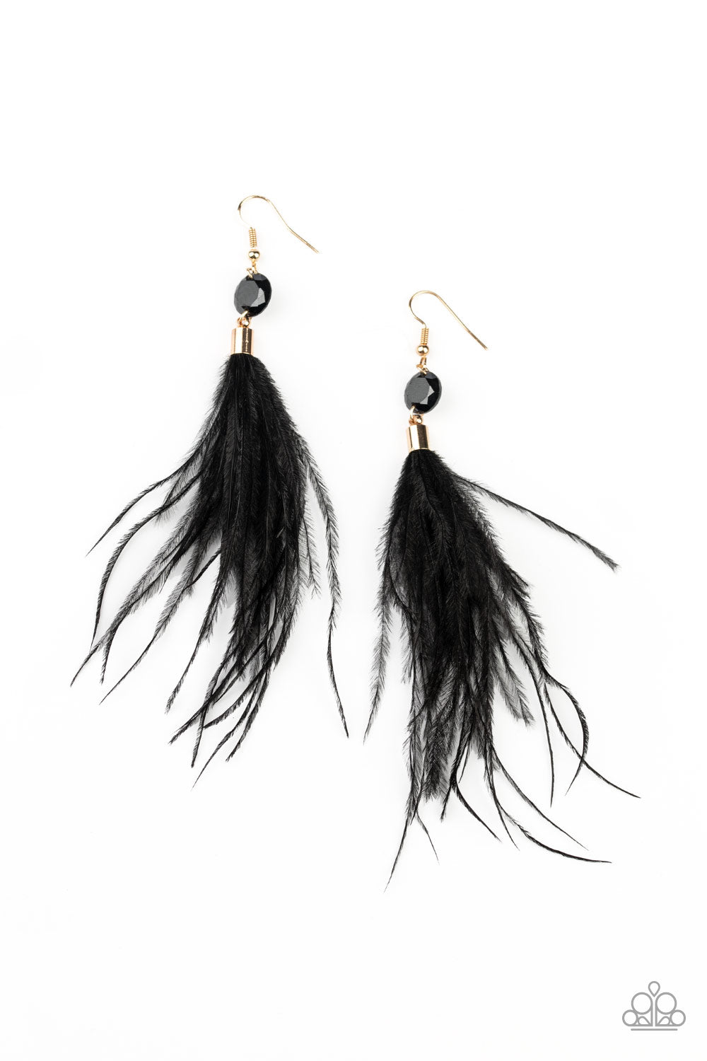 Feathered Flamboyance - Gold earrings -Vintage