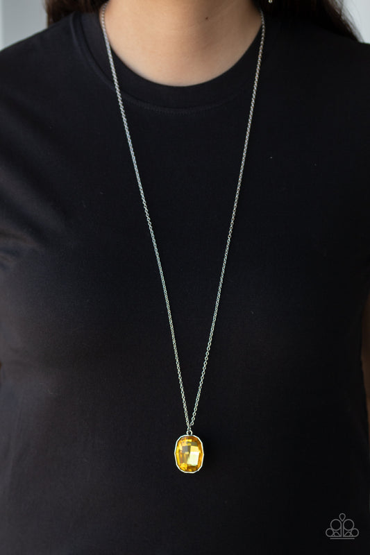 Imperfect Iridescence - Yellow necklace-Vintage