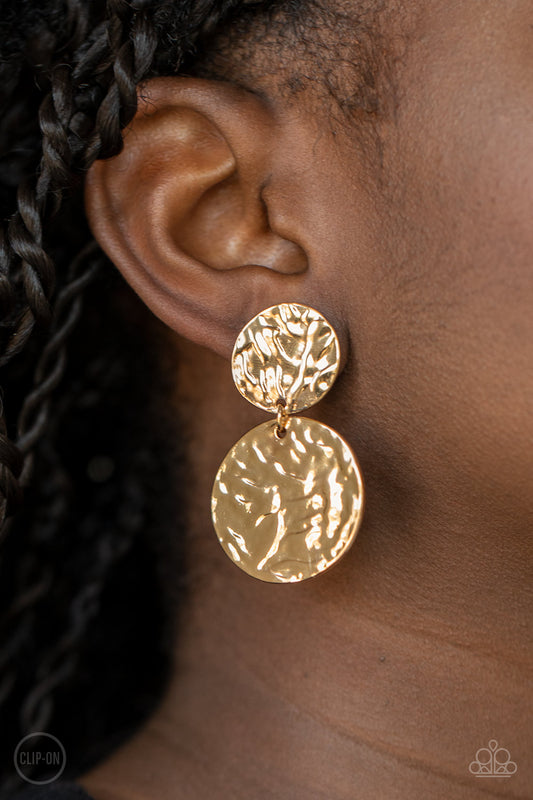 Relic Ripple - Gold earrings-Vintage