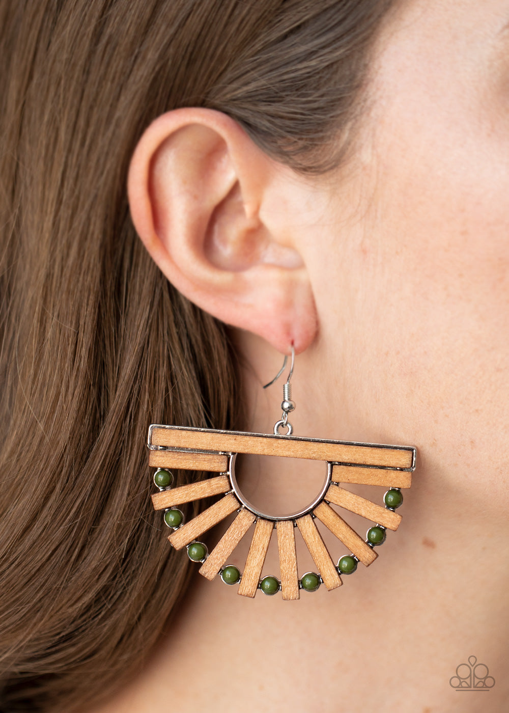 Wooden Wonderland - Green earrings