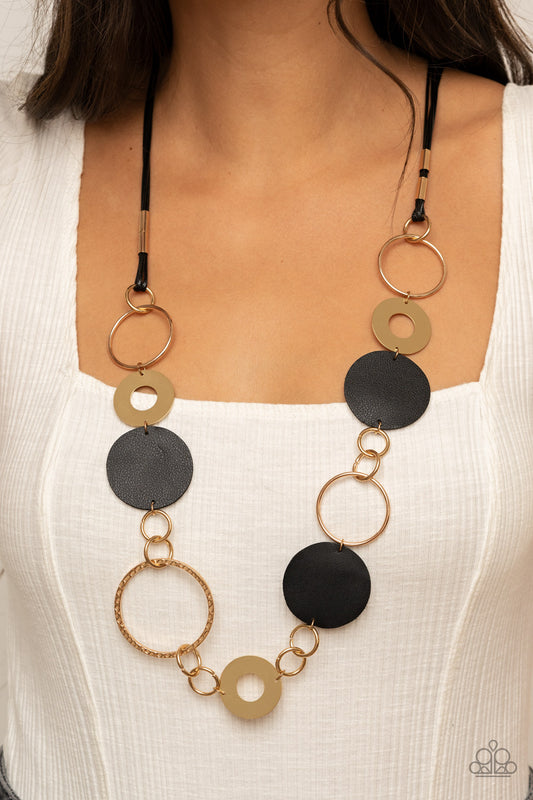 Sooner or LEATHER - Black necklace