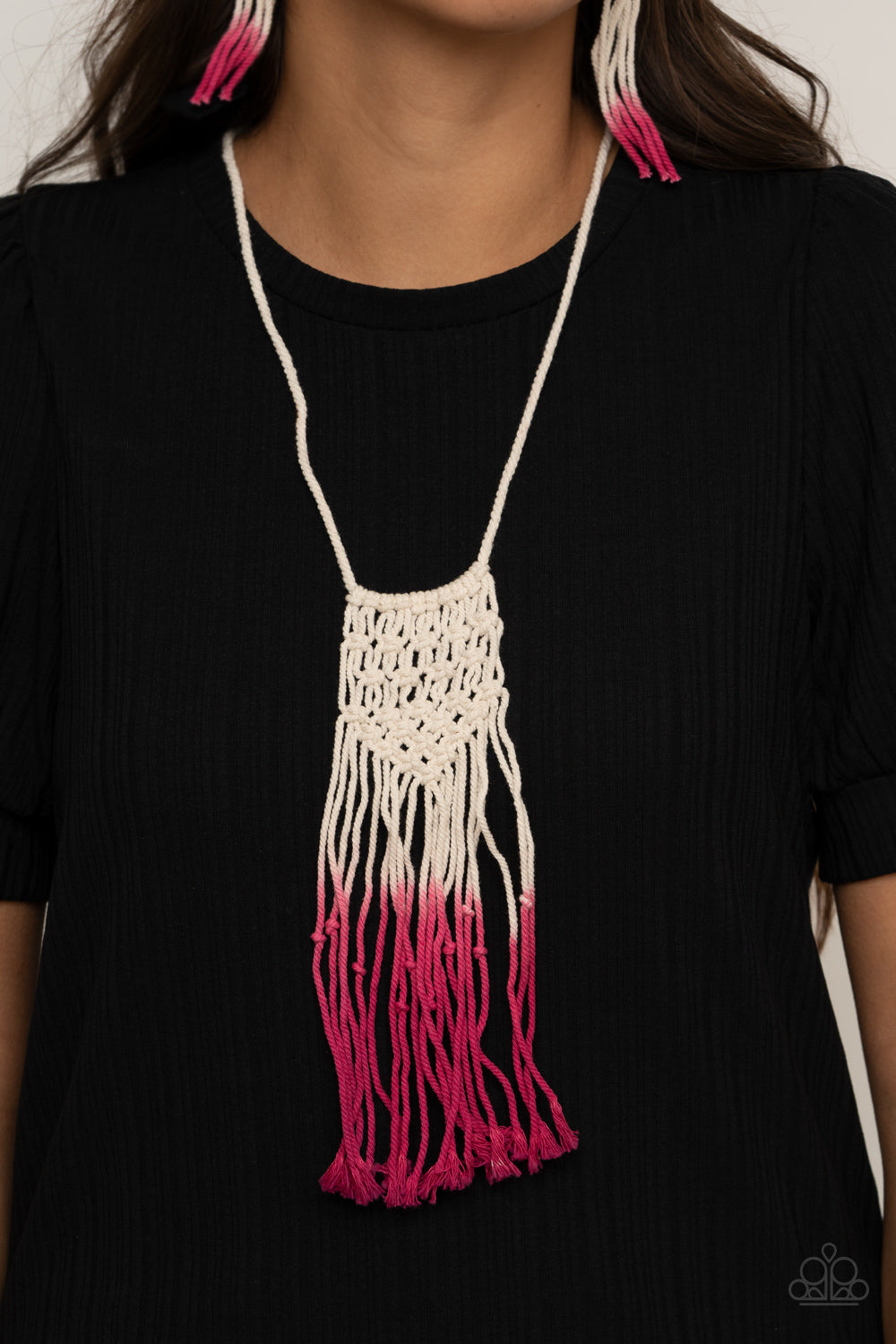 Surfin The Net - Pink necklace