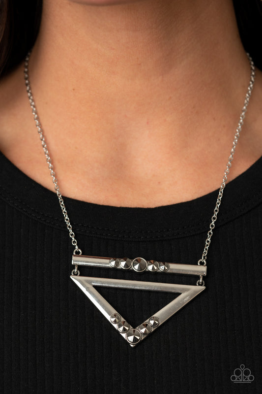 Triangulated Twinkle - Silver necklace-Vintage