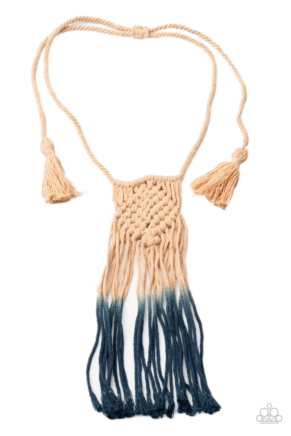 Look At MACRAME Now - Blue necklace - vintage