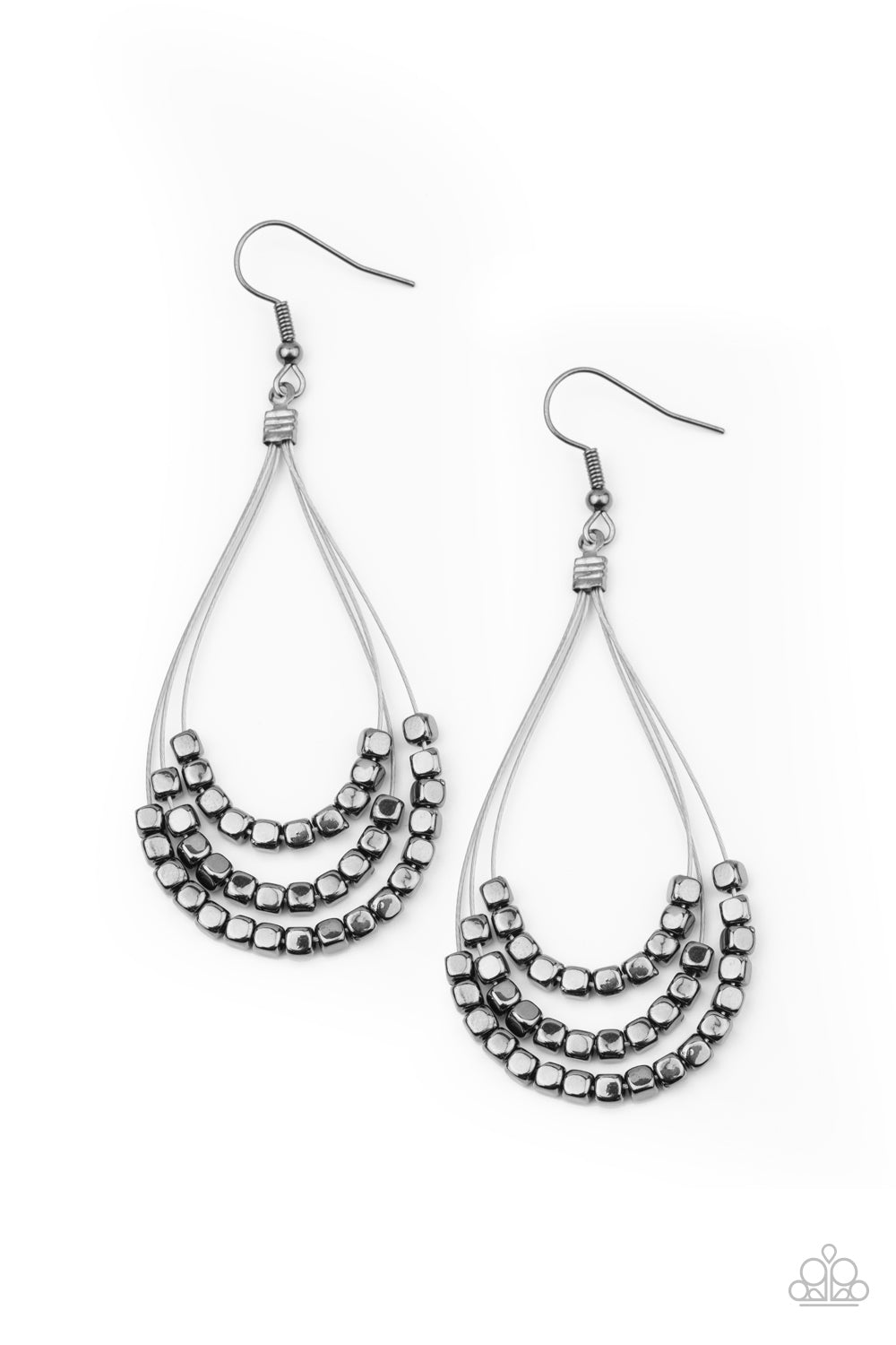 Off The Blocks Shimmer - Black earrings