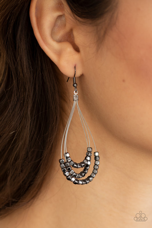 Off The Blocks Shimmer - Black earrings