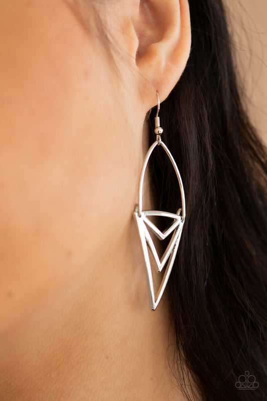 Proceed With Caution - Silver earrings