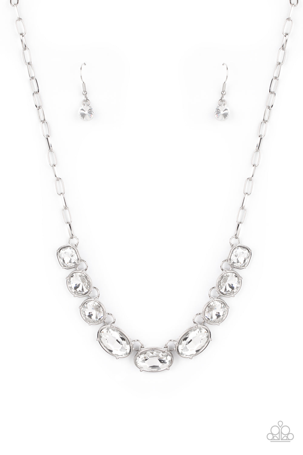 Gorgeously Glacial - White necklace